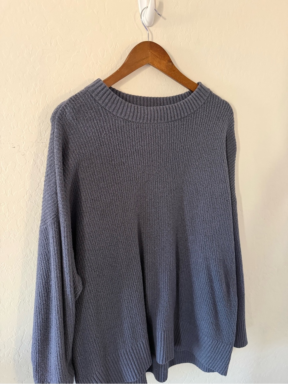 Old Navy SoSoft Blue Textured Knit Sweater Women’s XXL Cozy Oversized - Picture 2 of 5